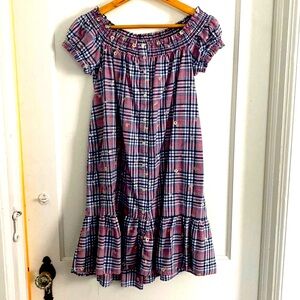 Anthropologie button down gingham plaid dress